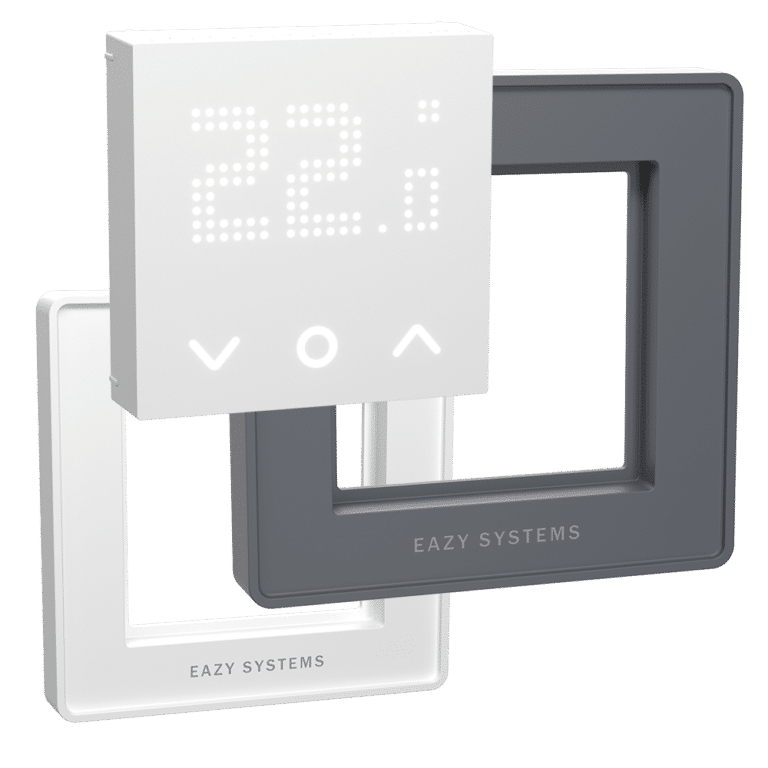 EAZY Raumthermostat Matrix mit austauschbarem Design-Rahmen oder schlank für das Schalterprogramm