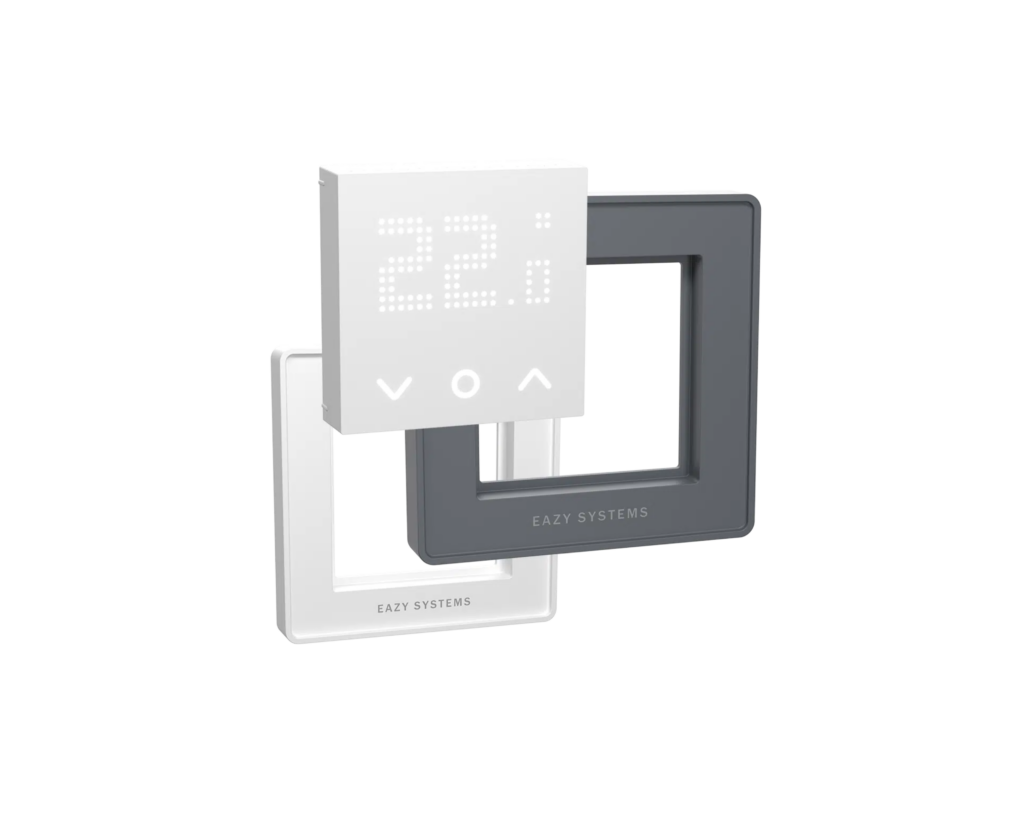EAZY Thermostat Matrix mit Rahmen weiß und grau